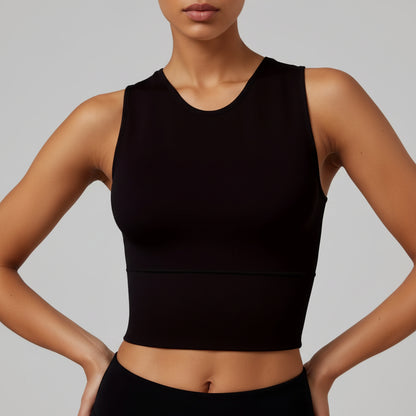 Womens Pickleball Crop Tank High Stretch Athletic Top
