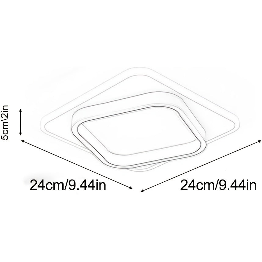 Lámpara de Techo LED Cuadrada Moderna | Luminaria Empotrada Geométrica Minimalista