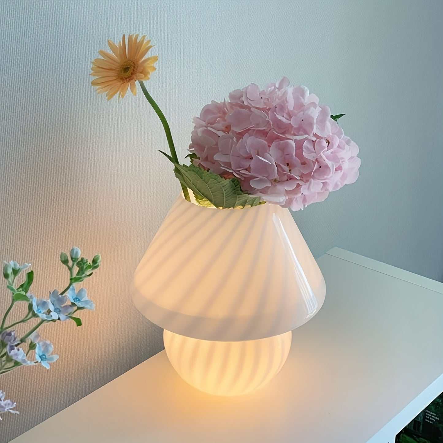 Lampă din sticlă în stil Murano | Lumină de masă cu USB dimabilă