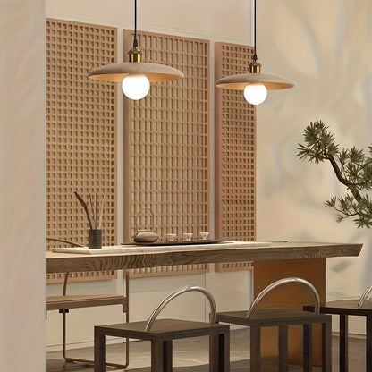 Lustră suspendată din lemn masiv modern nordic | Lampă de tavan scandinavă