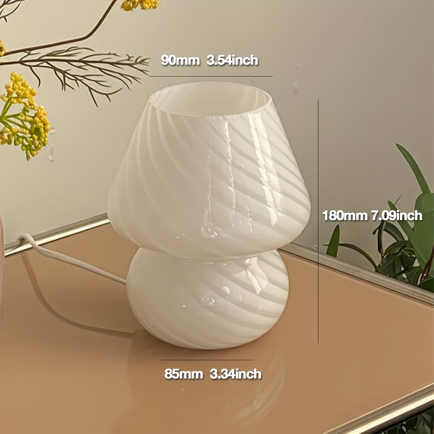 Lampă din sticlă în stil Murano | Lumină de masă cu USB dimabilă