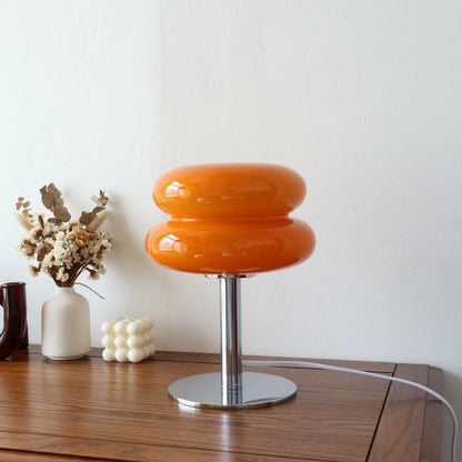 Lámpara de mesa de vidrio de diseñador italiano | Luz de acento moderna con estilo retro