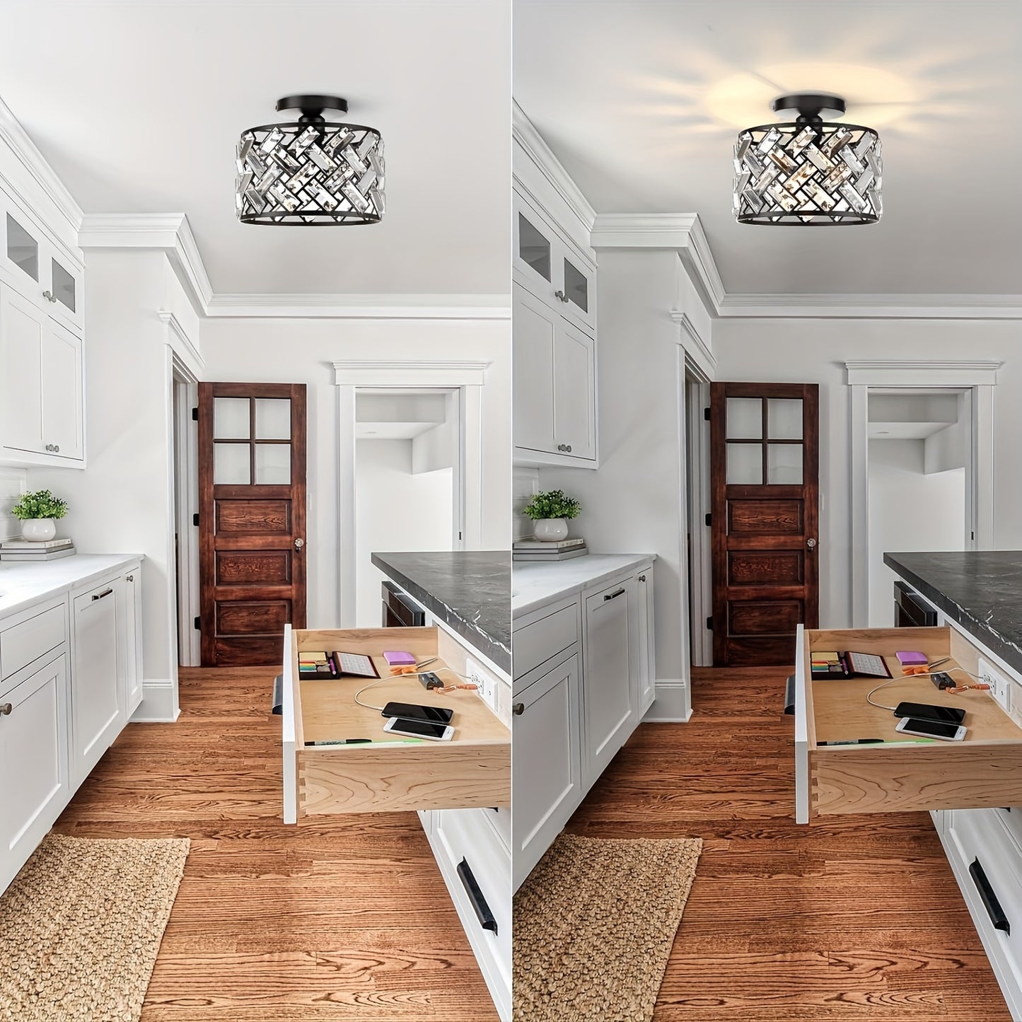 Moderne Kristall-Deckenleuchte mit Halterung | Elegante dekorative Leuchte
