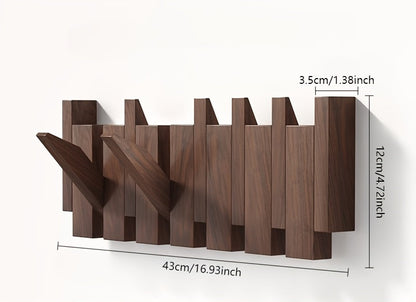 Ganchos de Pared de Madera | Perchero Plegable con Diseño de Teclas de Piano