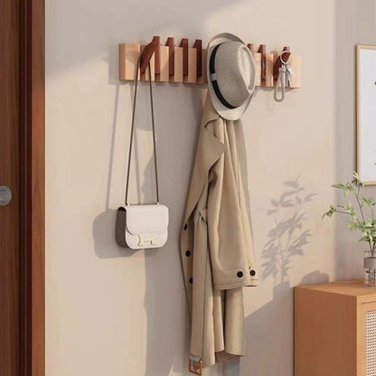 Ganchos de Pared de Madera | Perchero Plegable con Diseño de Teclas de Piano