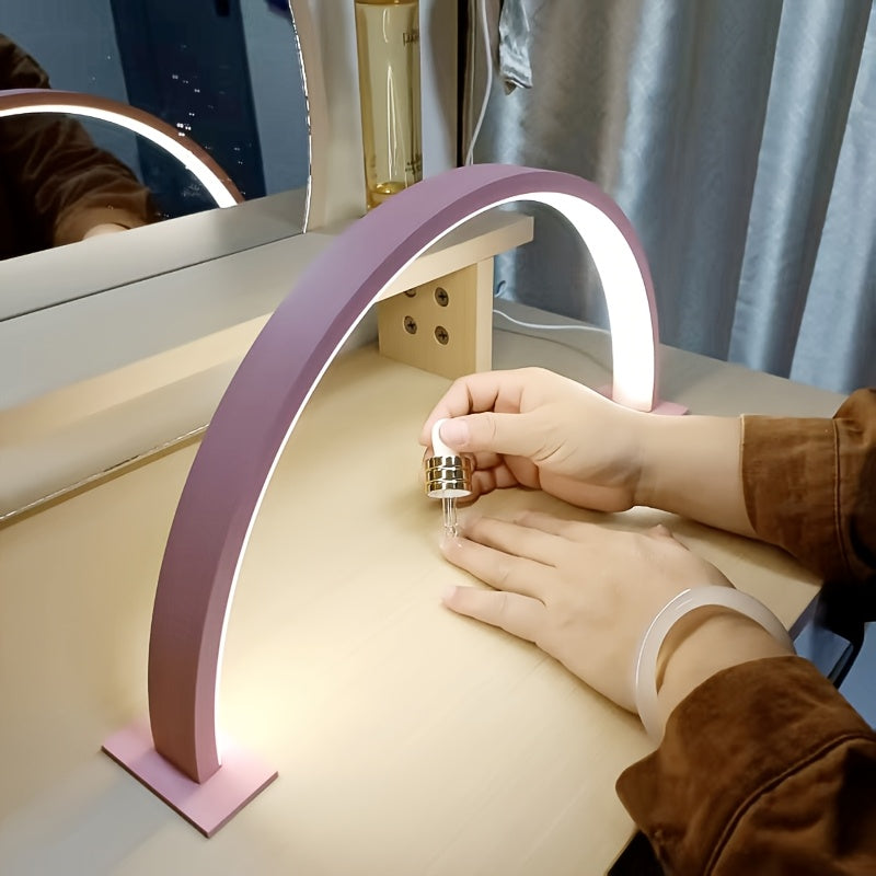 Lámpara de Escritorio LED Luna Creciente | Luz Metálica Ajustable con USB