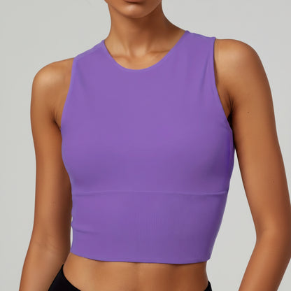 Womens Pickleball Crop Tank High Stretch Athletic Top