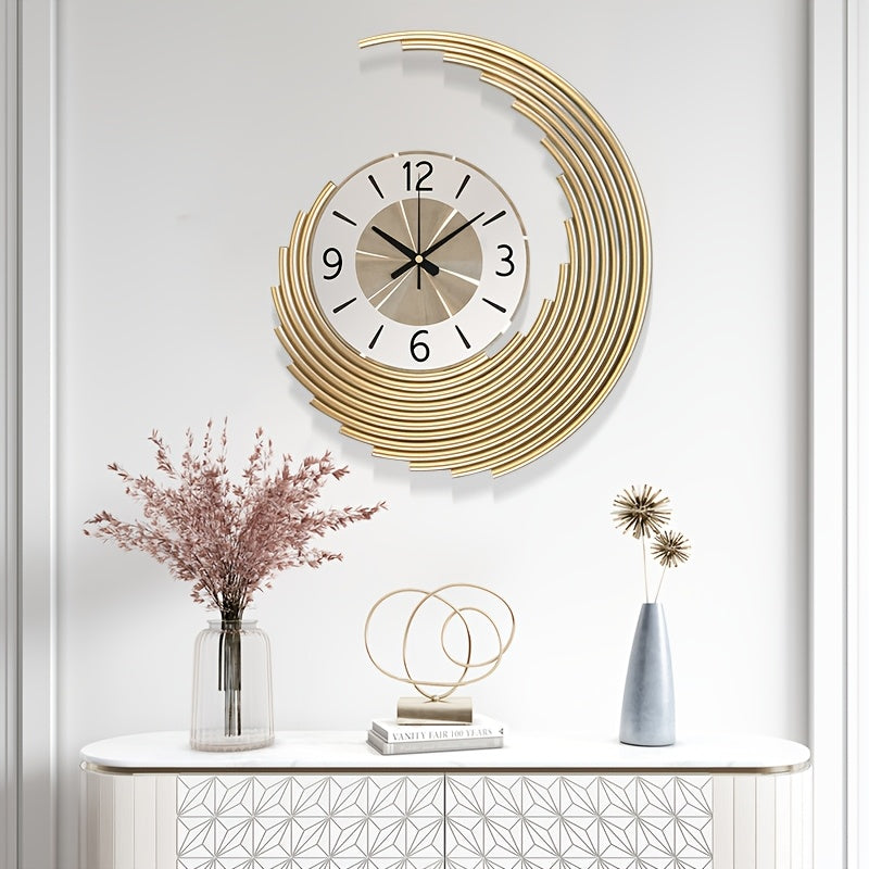 Ceas de perete modern 3D din metal | Ceas decorativ cu mecanism quartz silențios
