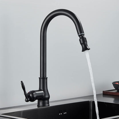 Kitchen Faucet Brass Vintage Swivel Spout Mixer