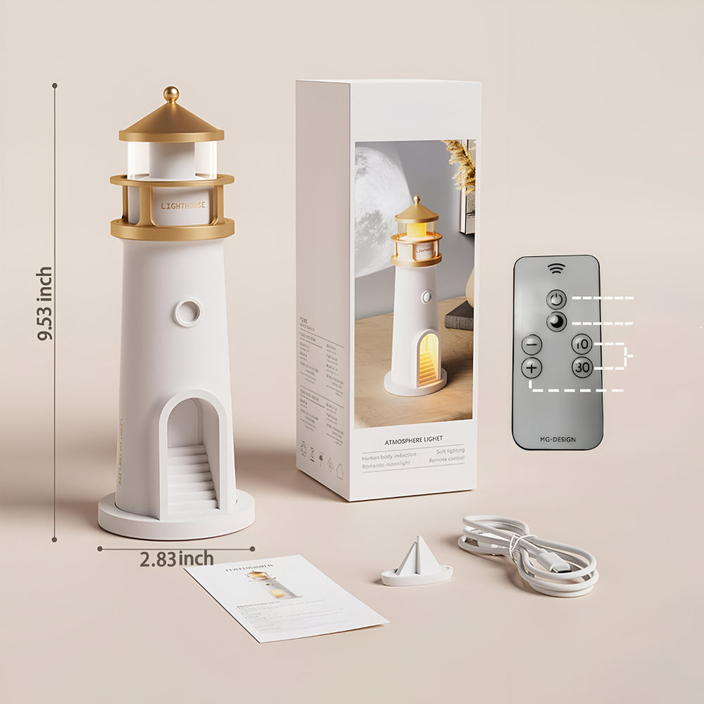 Lampă de decor pentru cameră cu proiecție de far LED cu lumină de noapte