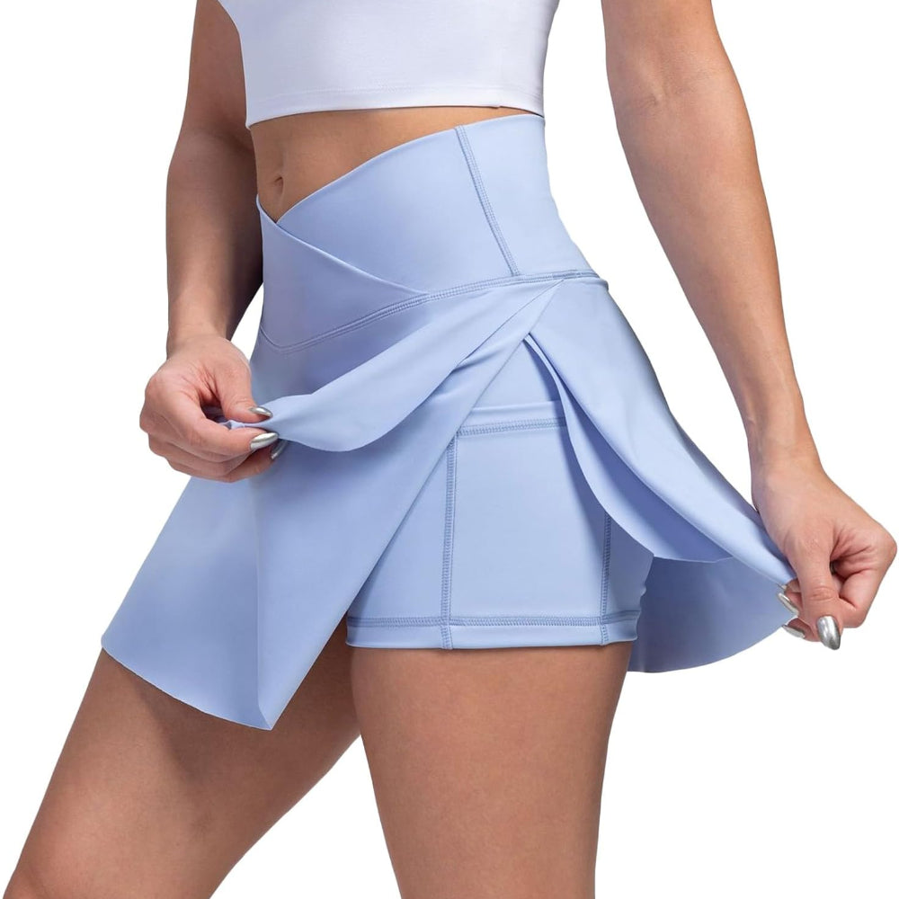 Gonna pantalone da donna per pickleball, vita alta, con tasche, stile gonna da tennis