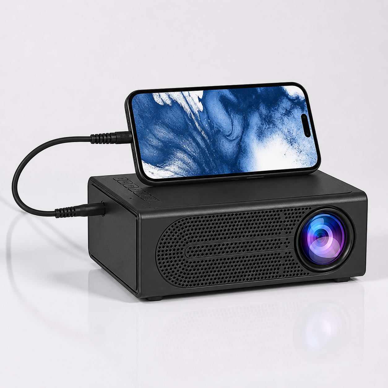 Proiettore Mini Portatile per Film e Giochi con Supporto 1080P
