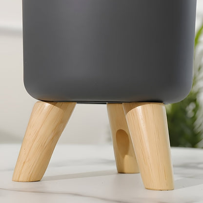 Vaso Moderno Rotondo con Gambe in Legno | Vaso Decorativo per Piante da Interno e Esterno