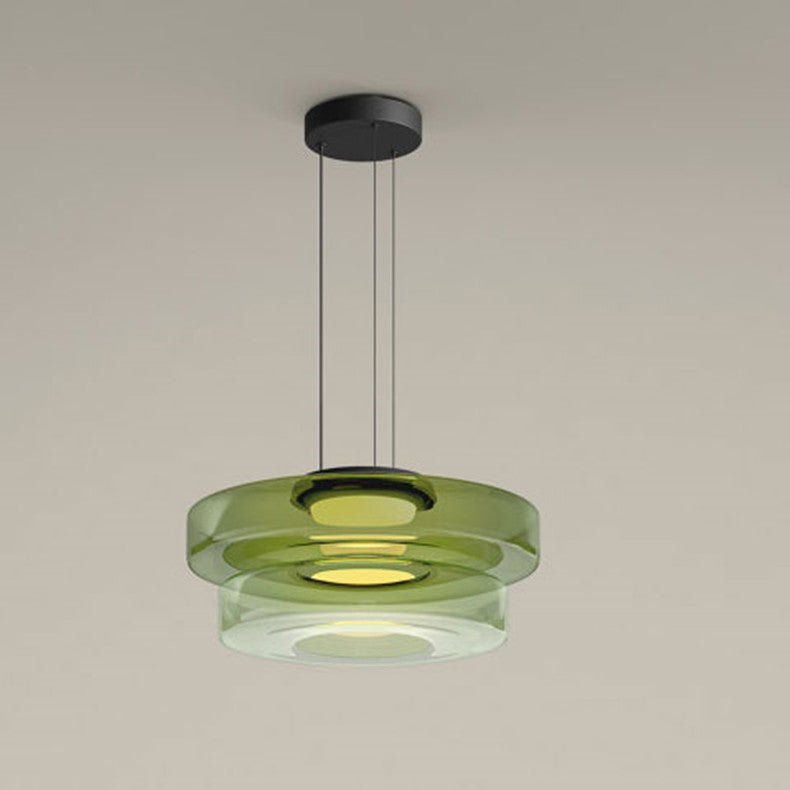 Bauhaus Glas-Pendelleuchte | Moderne geschichtete LED-Hängelampe