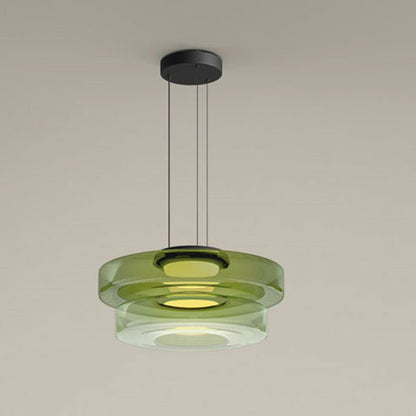 Bauhaus Glas-Pendelleuchte | Moderne geschichtete LED-Hängelampe