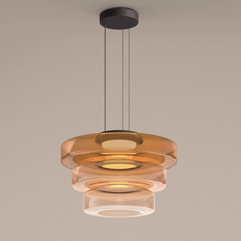 Bauhaus Glas-Pendelleuchte | Moderne geschichtete LED-Hängelampe