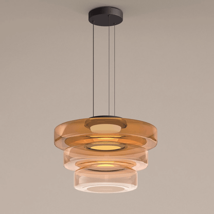 Bauhaus Glas-Pendelleuchte | Moderne geschichtete LED-Hängelampe