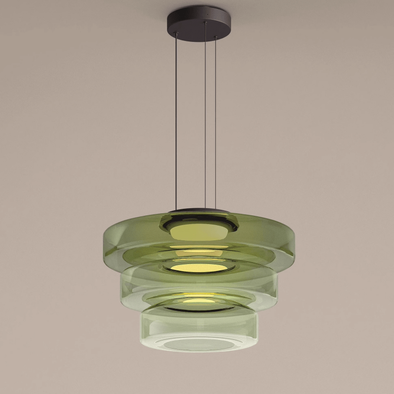 Bauhaus Glas-Pendelleuchte | Moderne geschichtete LED-Hängelampe