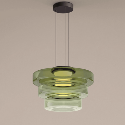 Bauhaus Glas-Pendelleuchte | Moderne geschichtete LED-Hängelampe
