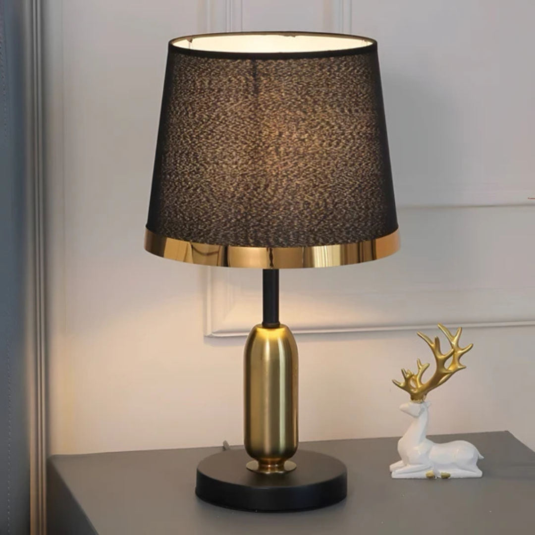 Lampada da tavolo vintage nera e oro | Luce d'accento moderna retrò