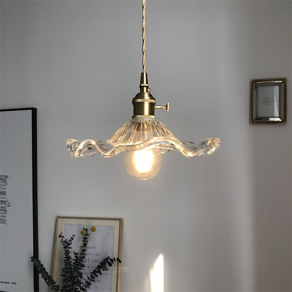 Iluminează-ți camera cu eleganță | Lustră LED din sticlă cu flori