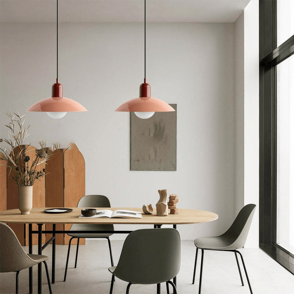 Candeeiro Suspenso Macaron Bauhaus | Lâmpada de Teto Moderna e Colorida