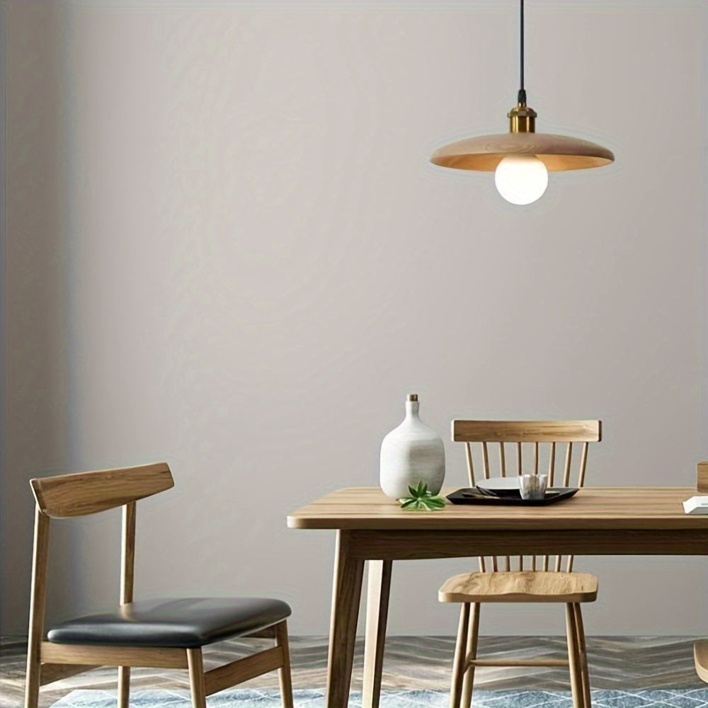 Lustră suspendată din lemn masiv modern nordic | Lampă de tavan scandinavă
