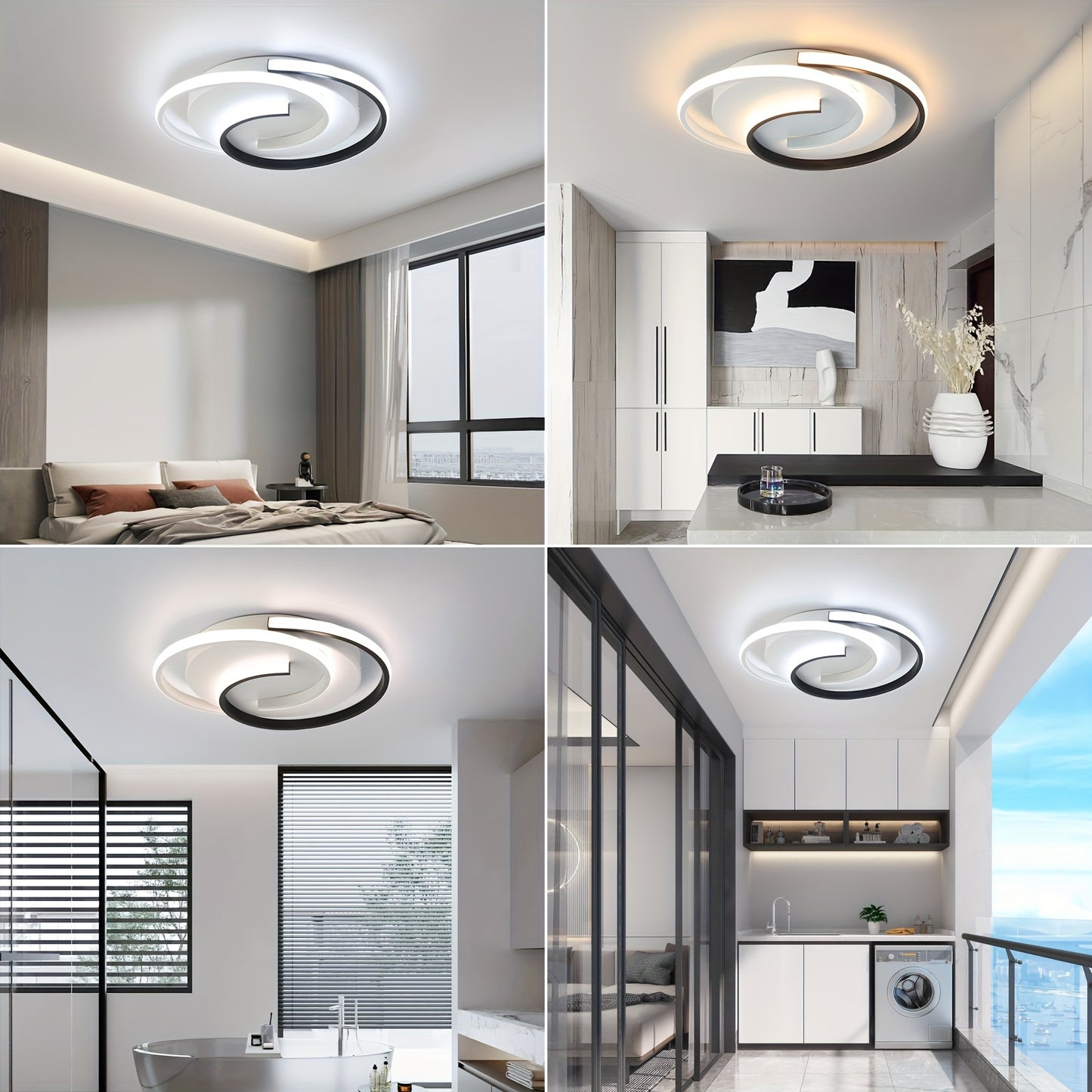 Moderne spiral LED loftlampe | Minimalistisk rund indbygningslampe