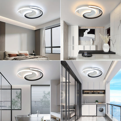 Moderne spiral LED loftlampe | Minimalistisk rund indbygningslampe