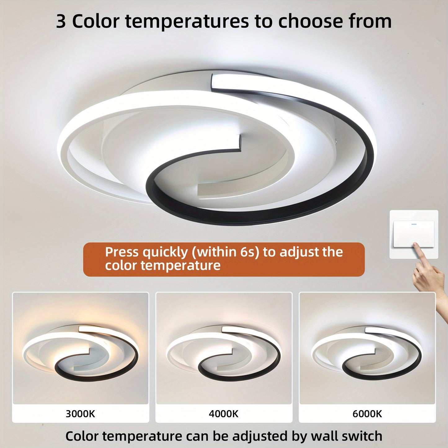 Moderne spiral LED loftlampe | Minimalistisk rund indbygningslampe