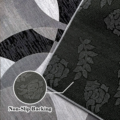 שטיח גיאומטרי Orbit Weave | שטיח רצפה רך מפל velvet נגד החלקה