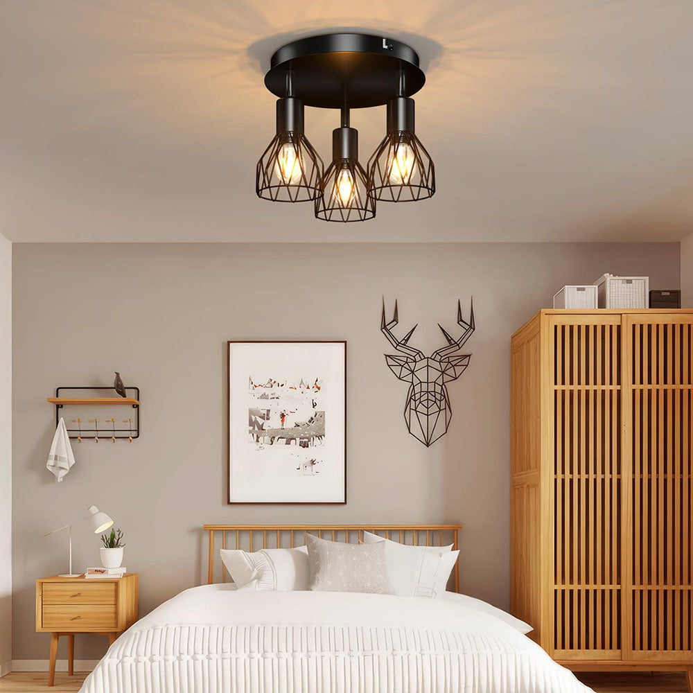 Industriel justerbar sort spotlight loftslampe | Vintage funktionalitet