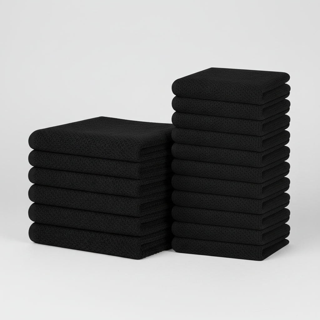Conjunto de Panos de Algodão Macios Absorventes com Padrão de Colmeia