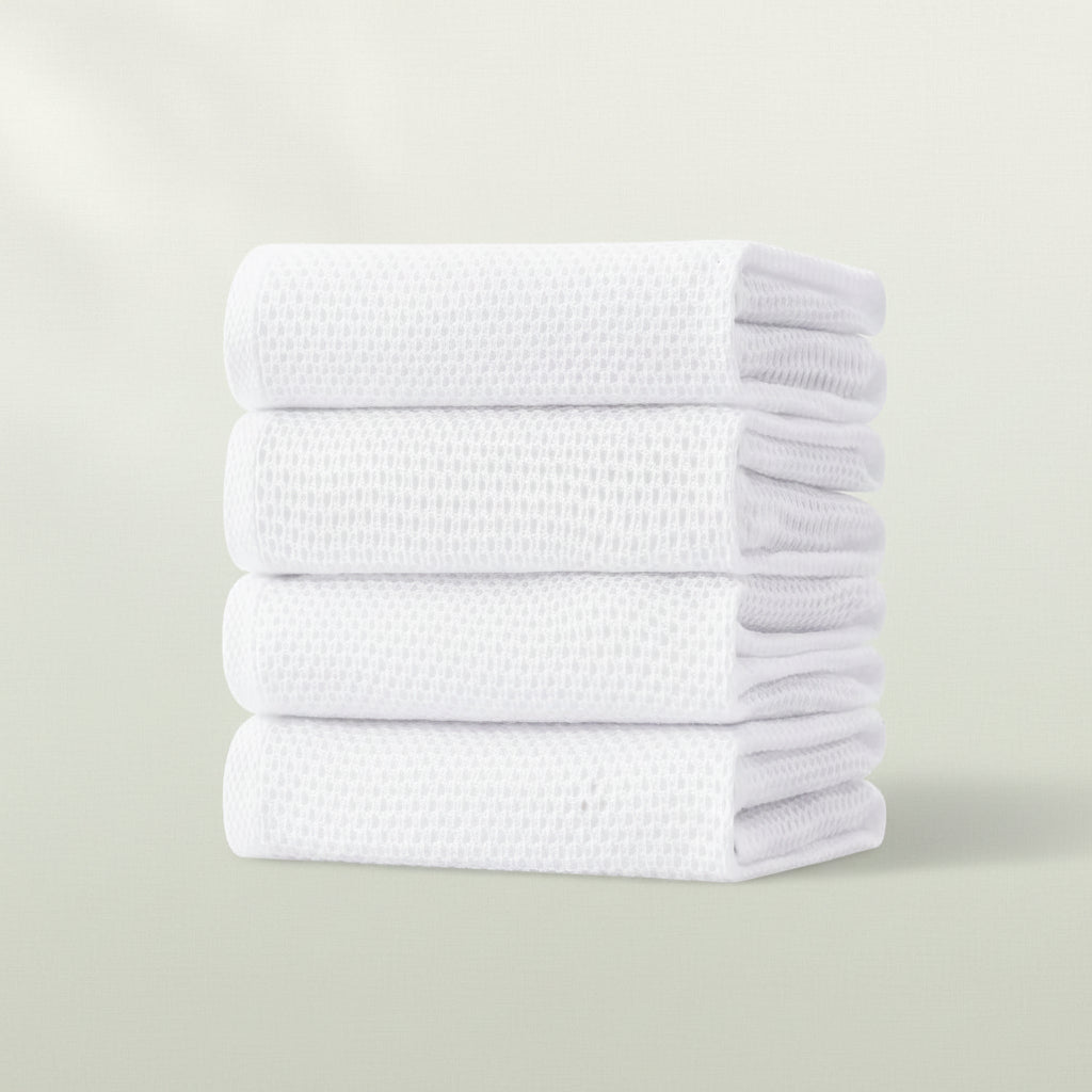 Conjunto de Panos de Algodão Macios Absorventes com Padrão de Colmeia