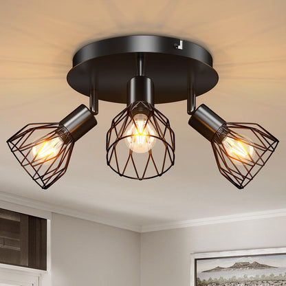 Industriel justerbar sort spotlight loftslampe | Vintage funktionalitet