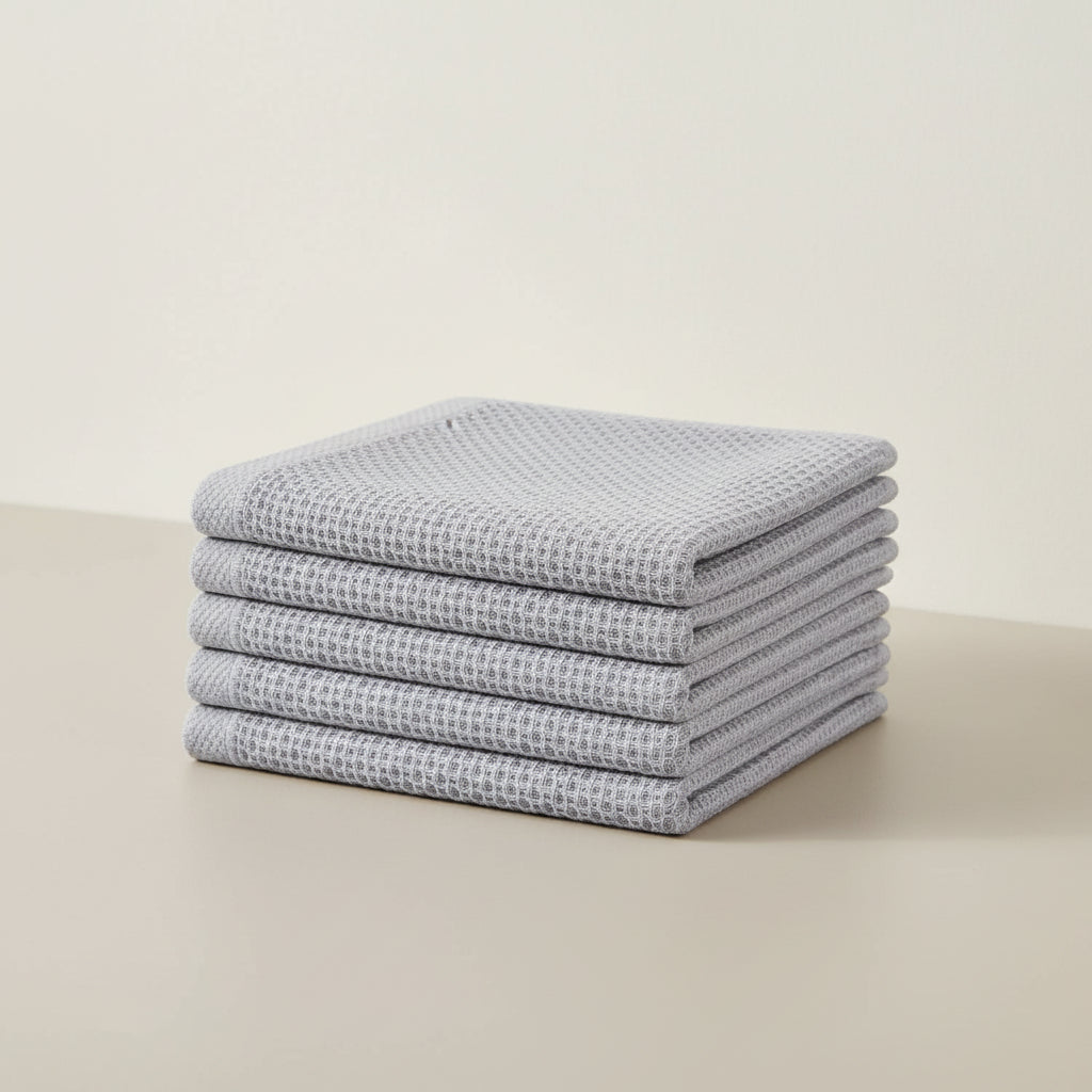 Conjunto de Panos de Algodão Macios Absorventes com Padrão de Colmeia