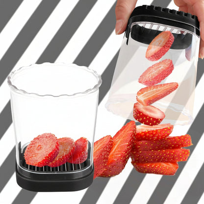Cortador Frutas Acero Inoxidable 8 Cuchillas Rebanador Fresas