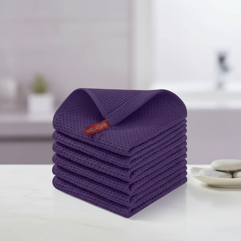 Conjunto de Panos de Algodão Macios Absorventes com Padrão de Colmeia