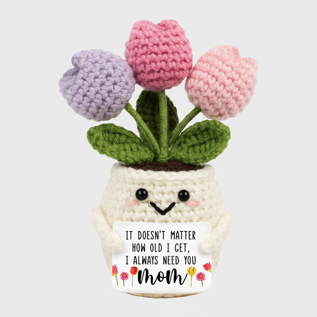 Presentes para o Dia da Mãe Flor em Croché Decoração de Secretária Feita à Mão