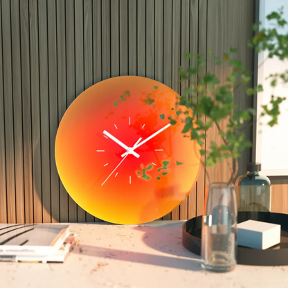 Reloj de Pared de Cristal Sunset | Diseño Moderno en Degradado