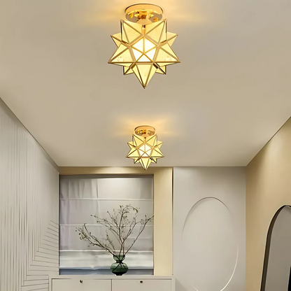 מנורת תקרה LED של Xelio | אור כוכב גאומטרי אלגנטי