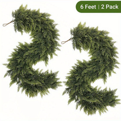 Christmas Garland Artificial Greenery Art Deco Mantle Stair Trim
