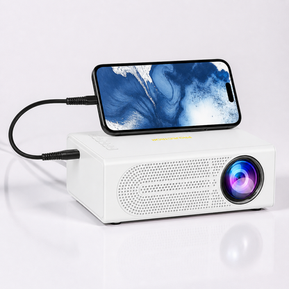 Proiettore Mini Portatile per Film e Giochi con Supporto 1080P
