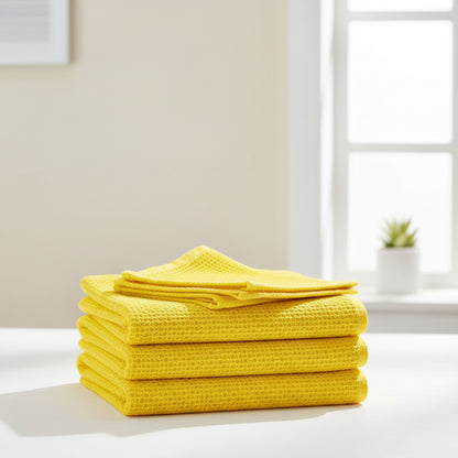 Conjunto de Panos de Algodão Macios Absorventes com Padrão de Colmeia