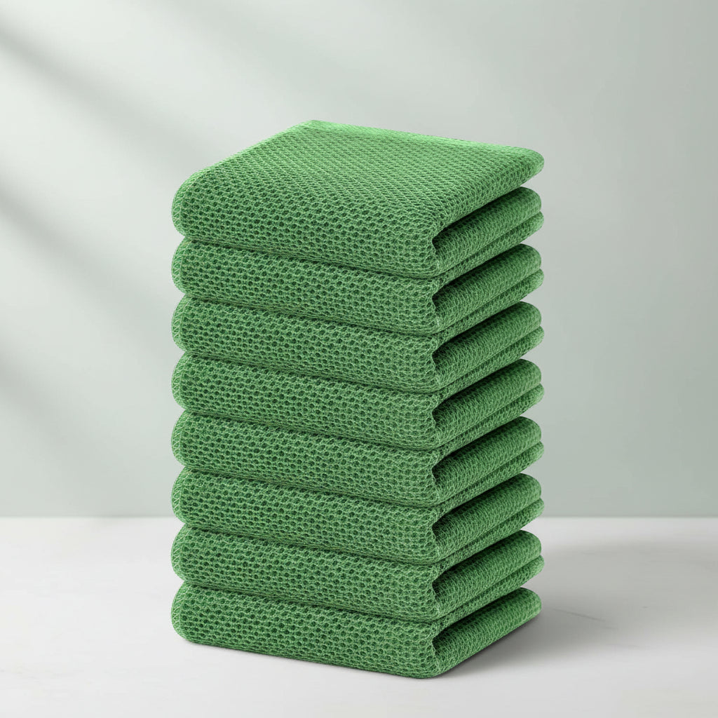 Conjunto de Panos de Algodão Macios Absorventes com Padrão de Colmeia