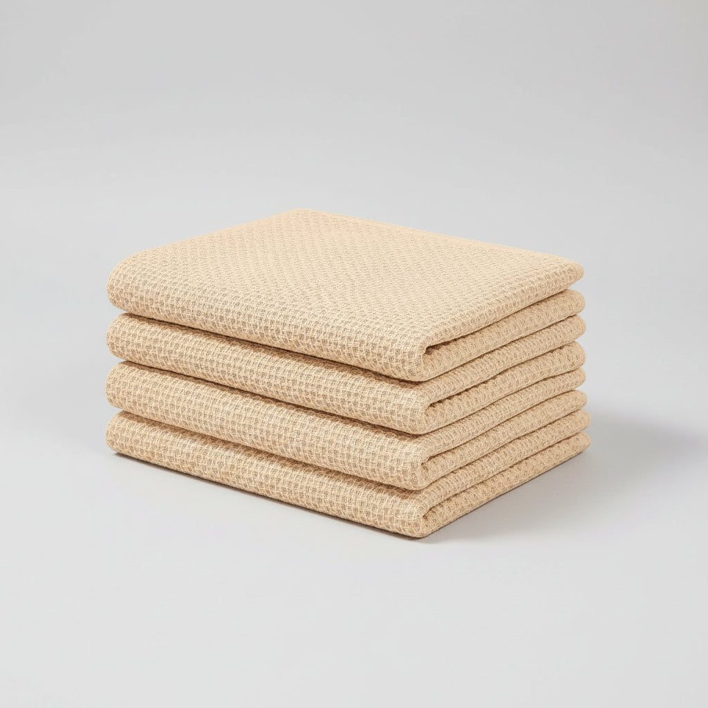 Conjunto de Panos de Algodão Macios Absorventes com Padrão de Colmeia