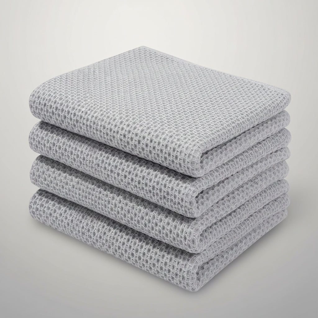 Conjunto de Panos de Algodão Macios Absorventes com Padrão de Colmeia