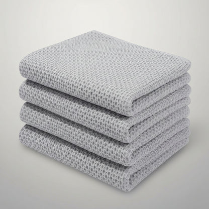 Conjunto de Panos de Algodão Macios Absorventes com Padrão de Colmeia