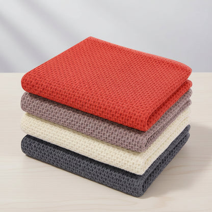Conjunto de Panos de Algodão Macios Absorventes com Padrão de Colmeia