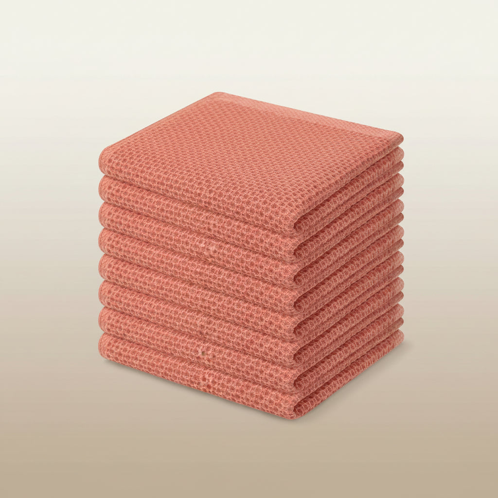 Conjunto de Panos de Algodão Macios Absorventes com Padrão de Colmeia
